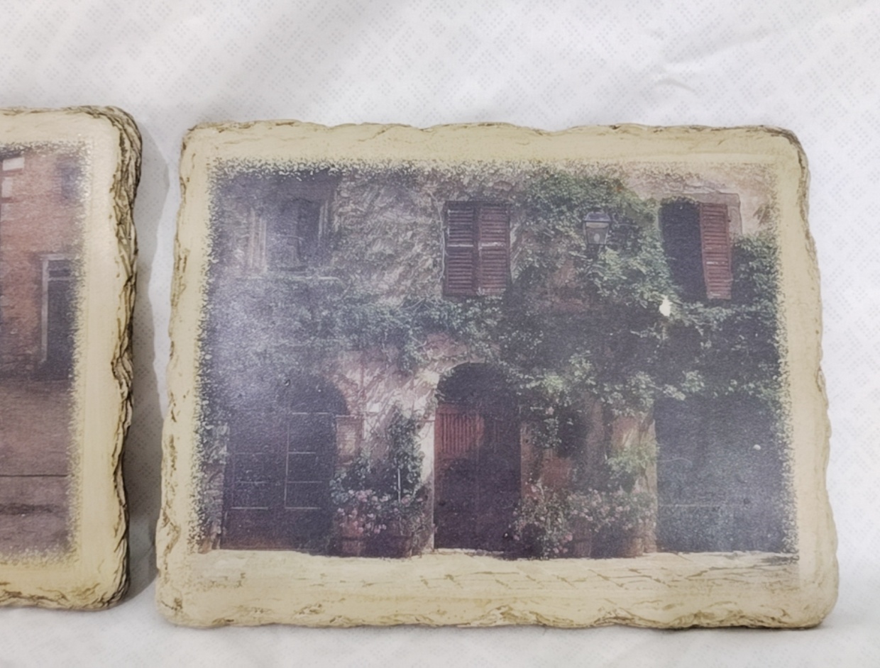 Art Wall Ceramic Tile Paintings Pair