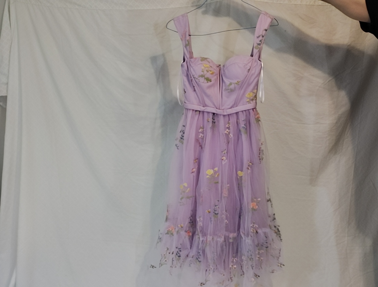Floral Lilac Bridesmaid Dress (Size 8)