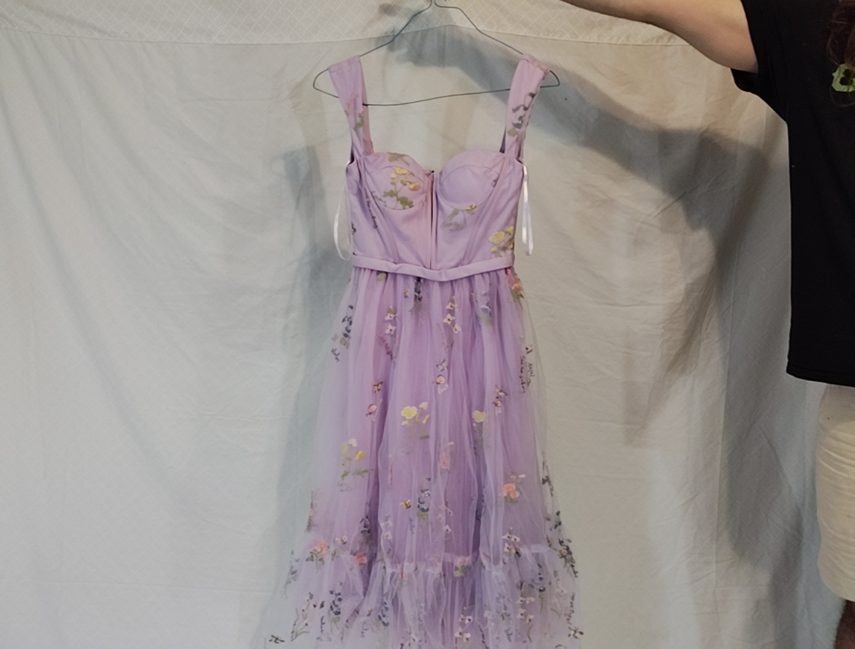 Floral Lilac Bridesmaid Dress (Size 8)