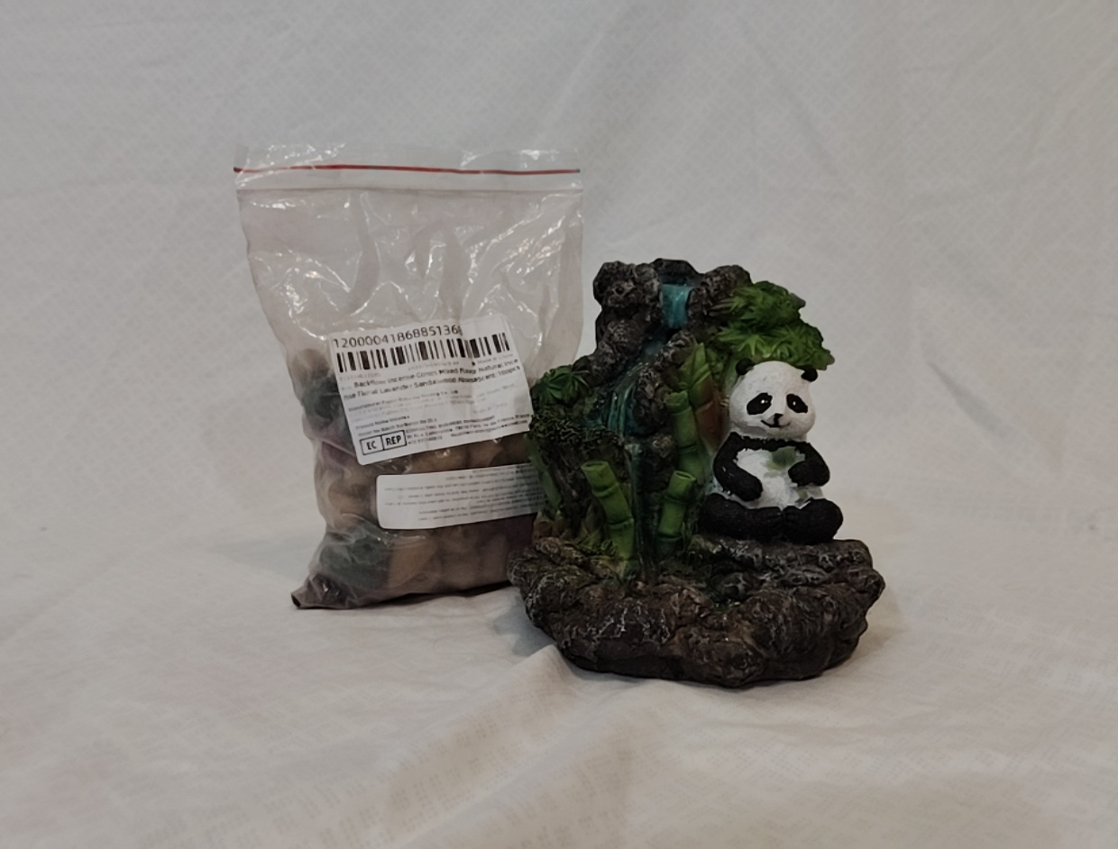 Panda Waterfall Incense Burner with Incense