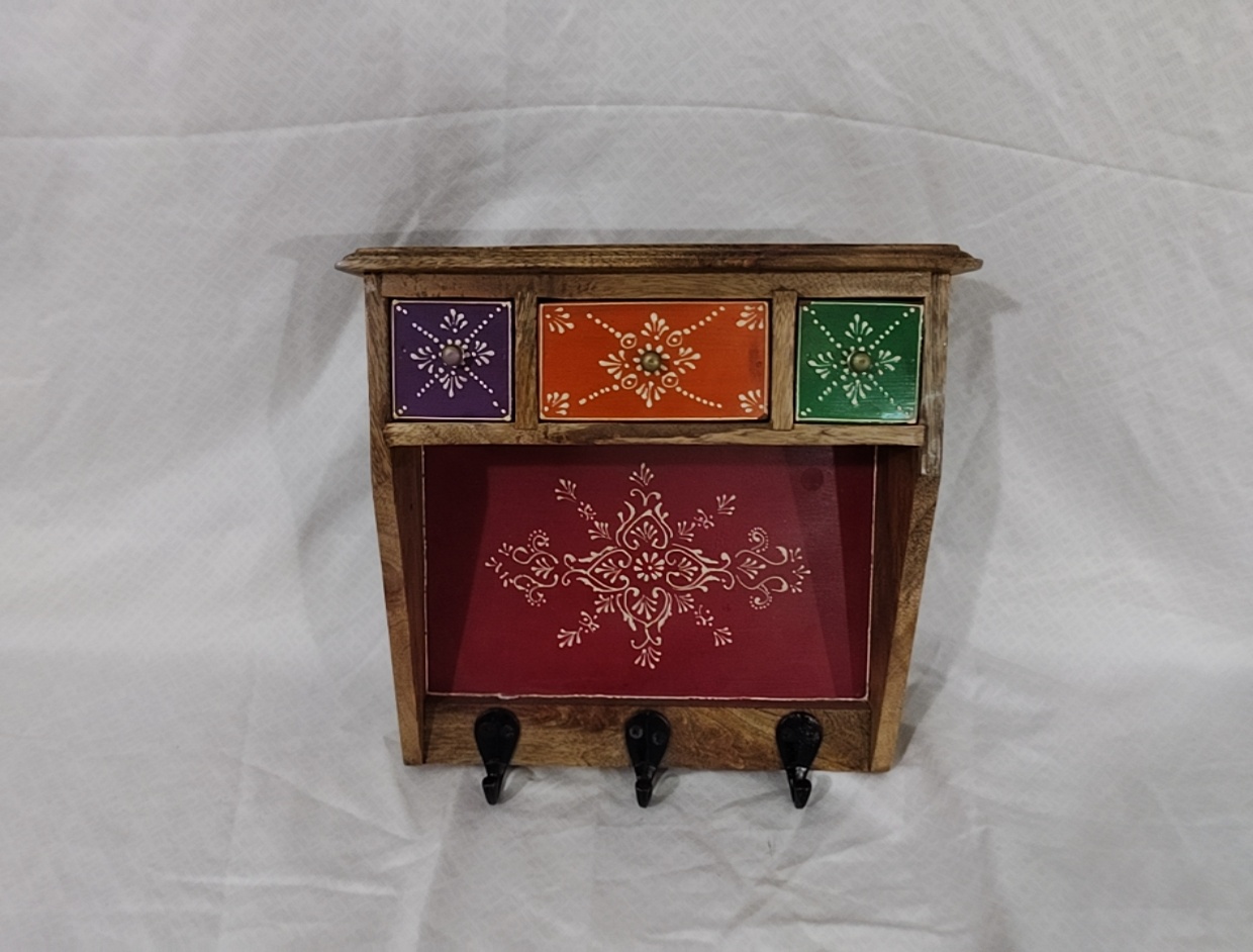 Wall Hook Drawer Storage Decoration Wooden