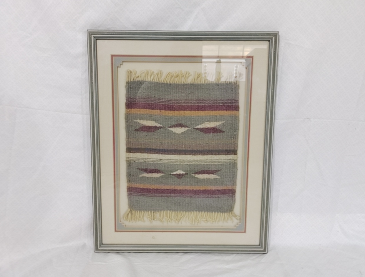 Zapotec Indian Weaving Framed Wall Decoration