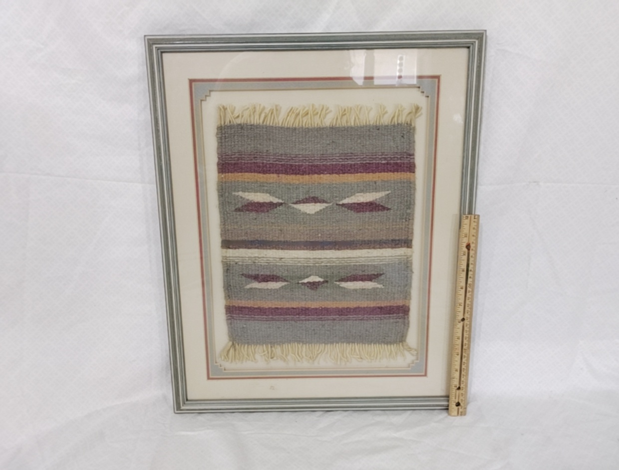 Zapotec Indian Weaving Framed Wall Decoration