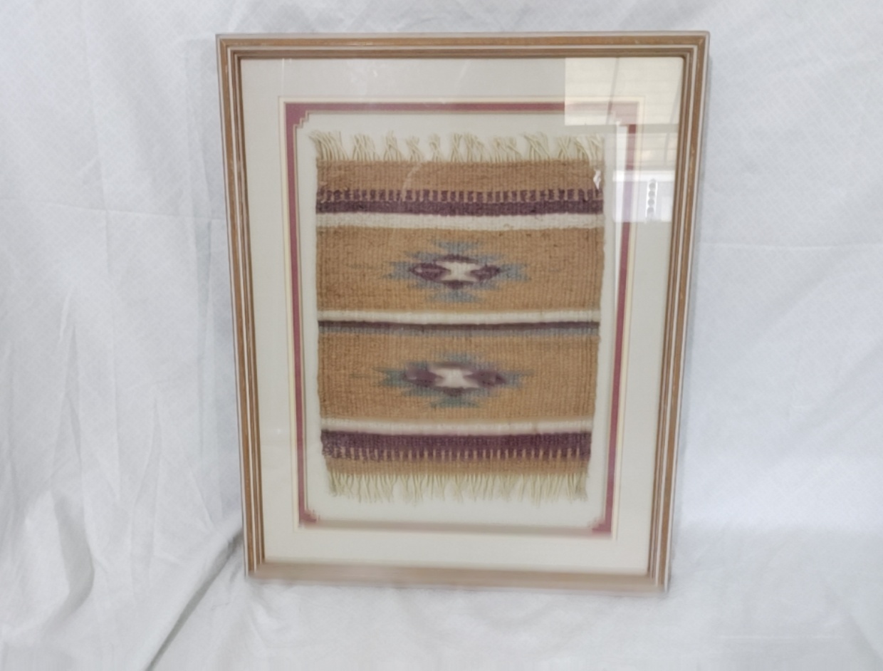 Zapotec Indian Weaving Framed Wall Decoration